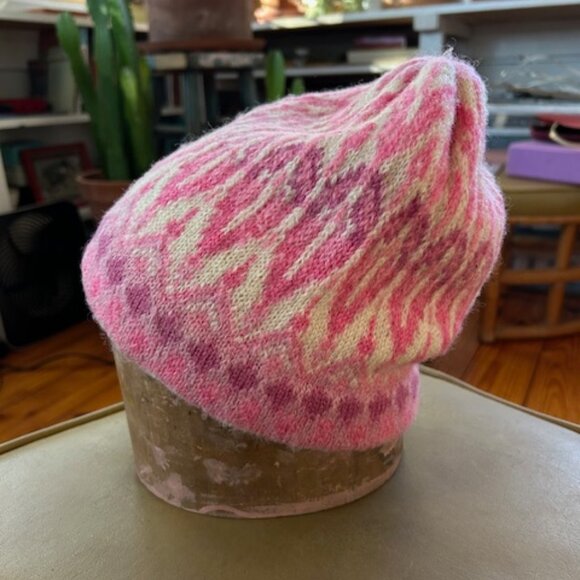 Unisex Vintage Authentic Pink Scandinavian Ski Winter Hat main image 4
